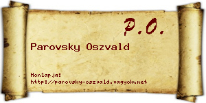 Parovsky Oszvald névjegykártya